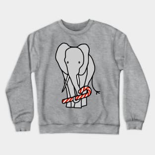 Christmas Elephant holding Candy Cane Crewneck Sweatshirt